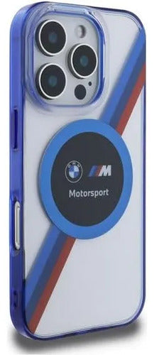 Funda Para iPhone 16 Pro Max Bmw Tricolor Azul