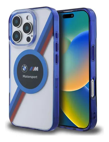 Funda Para iPhone 16 Pro Max Bmw Tricolor Azul