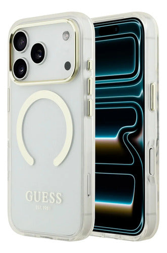 Funda Para iPhone 17 Pro Max Guess Outline Oro