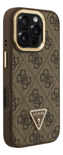 Funda Para iPhone 16 Pro Guess Triangle Café