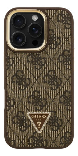 Funda Para iPhone 16 Pro Guess Triangle Café