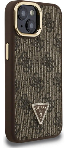 Funda Para iPhone 14 Guess Triangle Stand Café