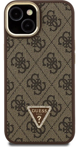 Funda Para iPhone 14 Guess Triangle Stand Café