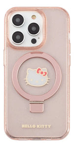 Funda Para iPhone 16 Pro Max Hello Kitty Ring Glitter Rosa