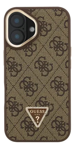 Funda Para iPhone 16 Guess Triangle Stand Café