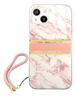 Funda Para iPhone 15 Guess Marble Stripe Rosa
