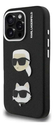Funda Para iPhone 16 Pro Max Karl Lagerfeld Saffiano Negro