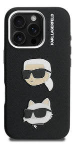 Funda Para iPhone 16 Pro Max Karl Lagerfeld Saffiano Negro