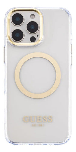 Funda Para iPhone 16 Pro Max Guess Outline Oro