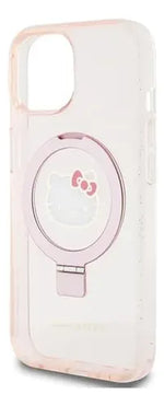 Funda Para iPhone 15 Hello Kitty Ring Glitter Rosa