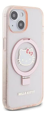 Funda Para iPhone 15 Hello Kitty Ring Glitter Rosa