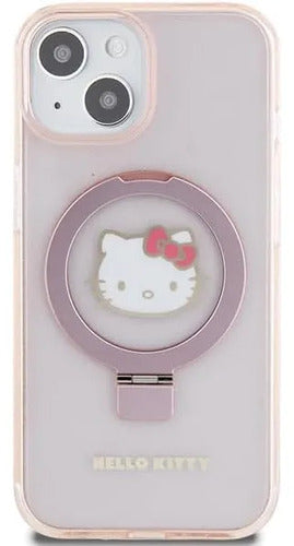 Funda Para iPhone 15 Hello Kitty Ring Glitter Rosa