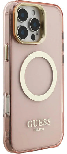 Funda Para iPhone 16 Pro Max Guess Outline Rosa