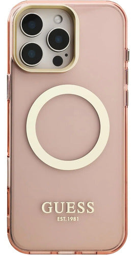 Funda Para iPhone 16 Pro Max Guess Outline Rosa