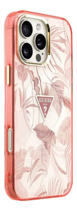 Funda Para iPhone 16 Pro Max Guess Leaves Rosa