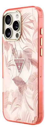 Funda Para iPhone 16 Pro Max Guess Leaves Rosa