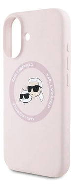 Funda Para iPhone 16 Karl Lagerfeld Silicon Heads Rosa