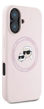 Funda Para iPhone 16 Karl Lagerfeld Silicon Heads Rosa