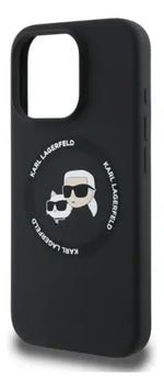 Funda Para iPhone 16 Pro Max Karl Lagerfeld Silicon Heads Negro