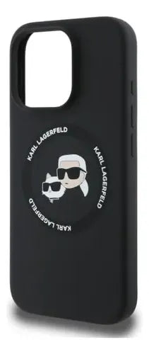 Funda Para iPhone 16 Pro Max Karl Lagerfeld Silicon Heads Negro