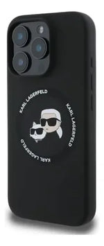 Funda Para iPhone 16 Pro Max Karl Lagerfeld Silicon Heads Negro