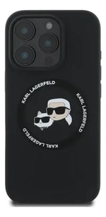 Funda Para iPhone 16 Pro Max Karl Lagerfeld Silicon Heads Negro