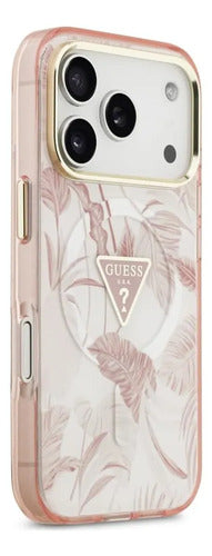 Funda Para iPhone 17 Pro Max Guess Leaves Rosa