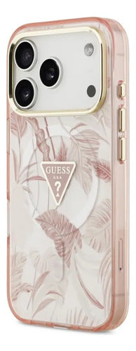 Funda Para iPhone 17 Pro Max Guess Leaves Rosa