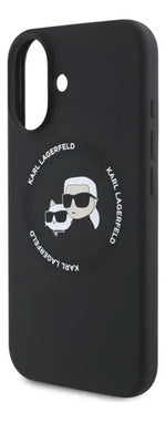 Funda Para iPhone 16 Karl Lagerfeld Silicon Heads Negro
