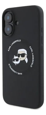 Funda Para iPhone 16 Karl Lagerfeld Silicon Heads Negro