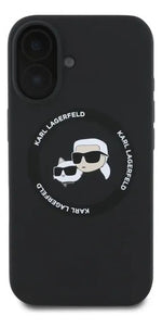 Funda Para iPhone 16 Karl Lagerfeld Silicon Heads Negro
