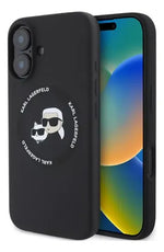 Funda Para iPhone 16 Karl Lagerfeld Silicon Heads Negro