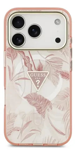 Funda Para iPhone 17 Pro Guess Leaves Rosa