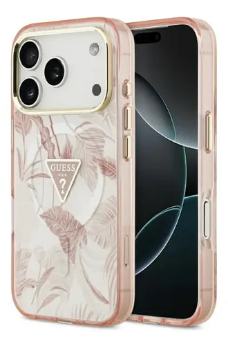 Funda Para iPhone 17 Pro Guess Leaves Rosa