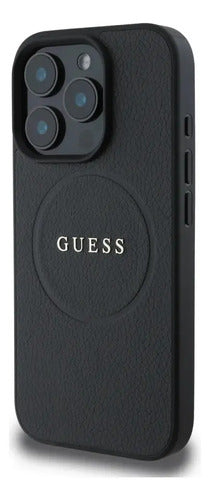 Funda Para iPhone 16 Pro Max Guess Grained Negro