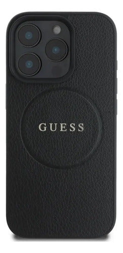 Funda Para iPhone 16 Pro Max Guess Grained Negro