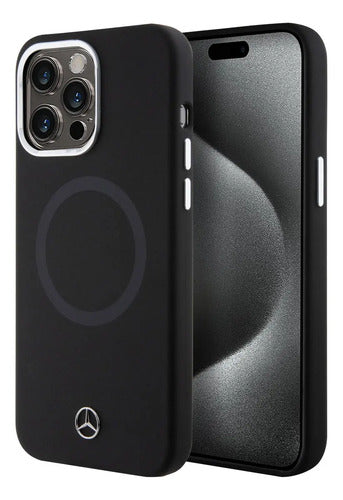 Funda Para iPhone 15 Pro Max Mercedes Benz Noir Silicon Negro