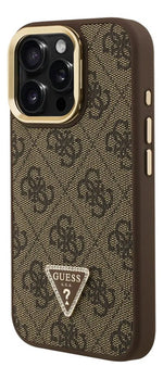 Funda Para iPhone 16 Pro Max Guess Triangle Stand Café