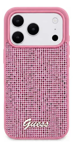 Funda Para iPhone 17 Pro Guess Midnight Scrip Rosa