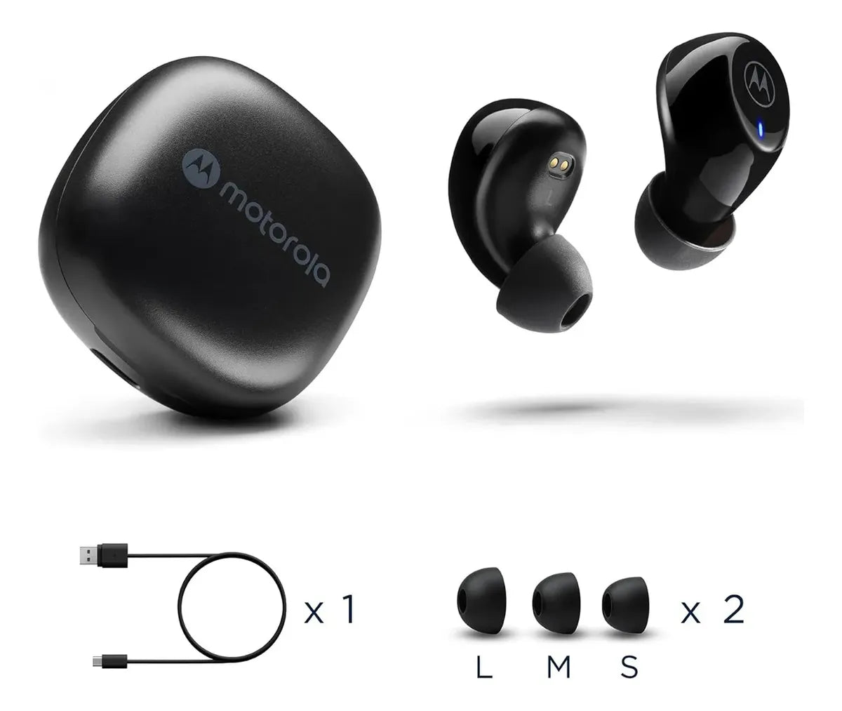 Audífonos Moto Buds 105 Bluetooth Motorola 19h Negro