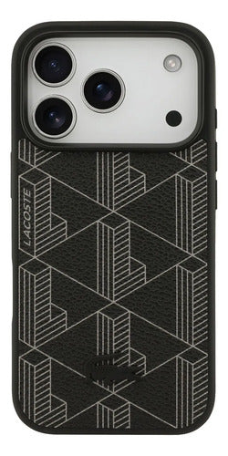 Funda Para iPhone 17 Pro Max Lacoste Monogram Negro