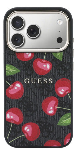 Funda Para iPhone 17 Pro Max Guess Cherry Negro