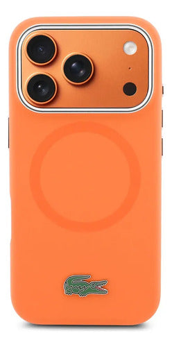 Funda Para iPhone 17 Pro Max Lacoste Silicone Naranja
