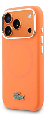 Funda Para iPhone 17 Pro Max Lacoste Silicone Naranja