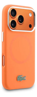 Funda Para iPhone 17 Pro Lacoste Silicone Naranja