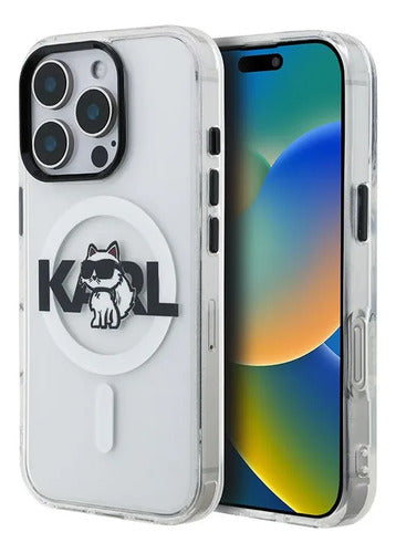 Funda Para iPhone 16 Pro Max Karl Lagerfeld Glitter Choupette Transparente
