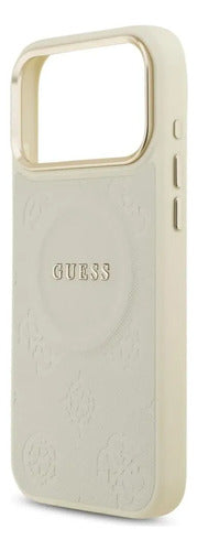 Funda Para iPhone 17 Pro Guess Peony Hot Stamp Tpu Magsafe Beige Peony Hot Stamp