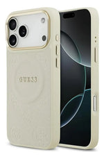 Funda Para iPhone 17 Pro Guess Peony Hot Stamp Tpu Magsafe Beige Peony Hot Stamp