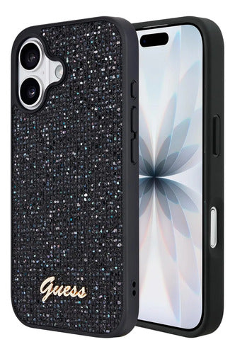 Funda Para iPhone 17 Guess Midnight Scrip Metal Original Negro Midnight