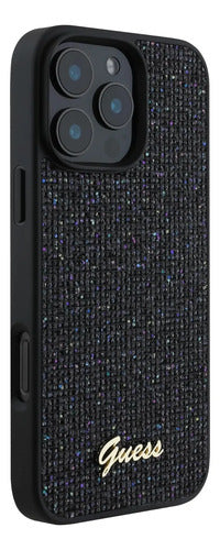 Funda Para iPhone 16 Pro Max Guess Midnight Scrip Metal Negro Midnight